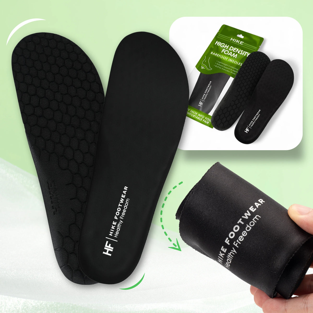 Black Barefoot Insoles – High-Density Foam Comfort